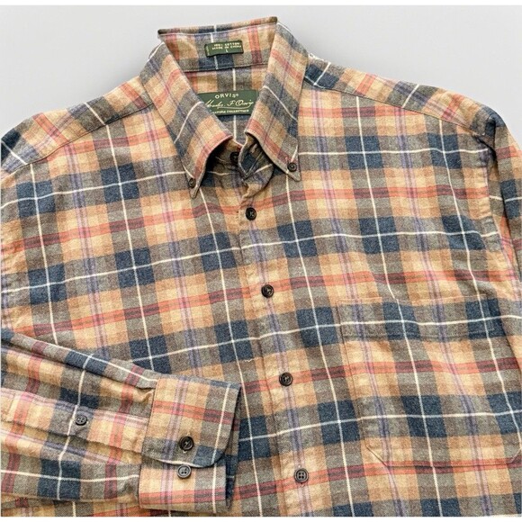 Orvis Signature Men’s Flannel Shirt Large Plaid Button Down Warm Hiker Outdoor - Picture 1 of 8